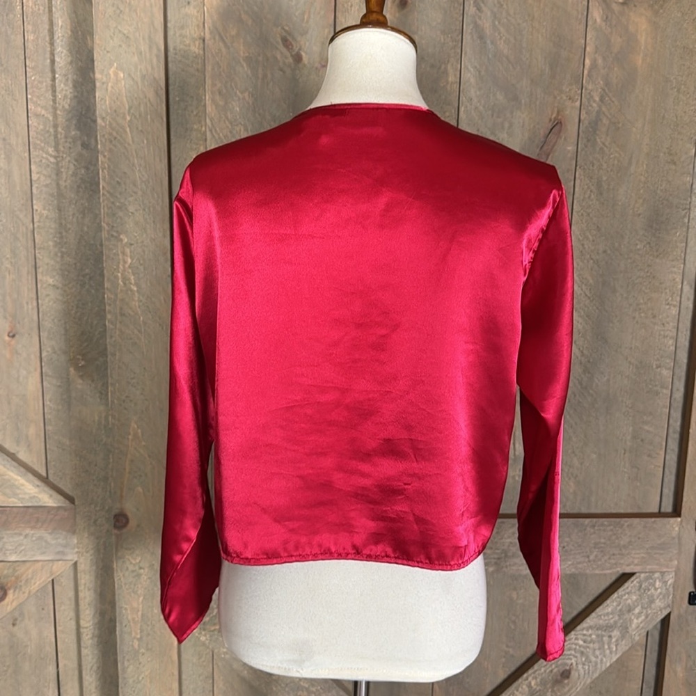 Vintage Victoria’s Secret red satin pajama top Size P / XS - Picture 3 of 13